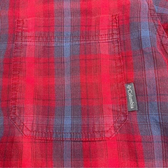 Columbia Shirt Plaid Red Gorp Outdoor Hiking Camping Western Long Sleeve Work - Picture 4 of 13